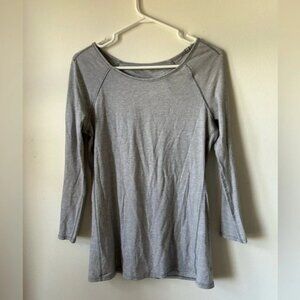 Lululemon Grey Cut Out Back Gray  3/4‎ Sleeve Shirt